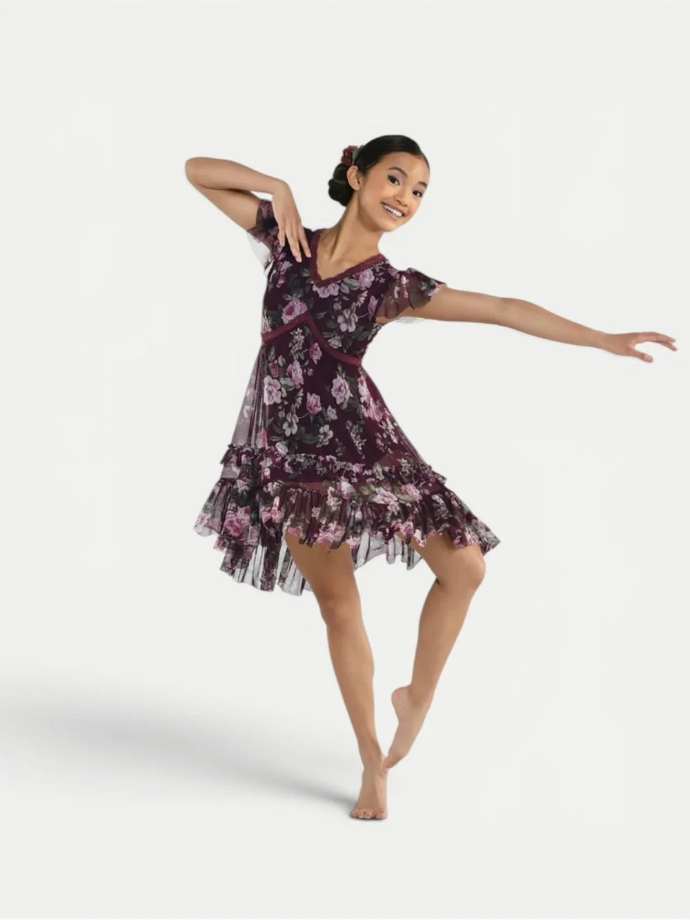Revolution Dance “When You Dream” Floral Mesh Dress | Child SC Approx Girls 6X–7